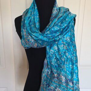 NWT 100% Silk Long Indian Saree Scarf